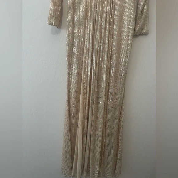 Miss ORD maxi Gold sequin princess prom dress size L - Picture 7 of 12